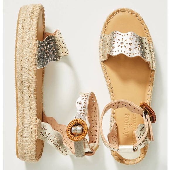 Soludos Shoes - SOLUDOS x ANTHROPOLOGIE Cadiz Espadrille Sandals Gold 6